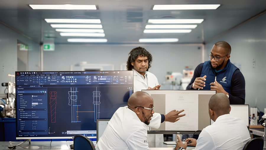 The engineering team at work